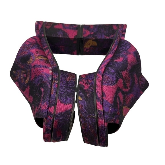 ASOS Pink Purple Velvet Chunky Platform Peep Toe Mules Size 5 Women’s - Picture 6 of 8